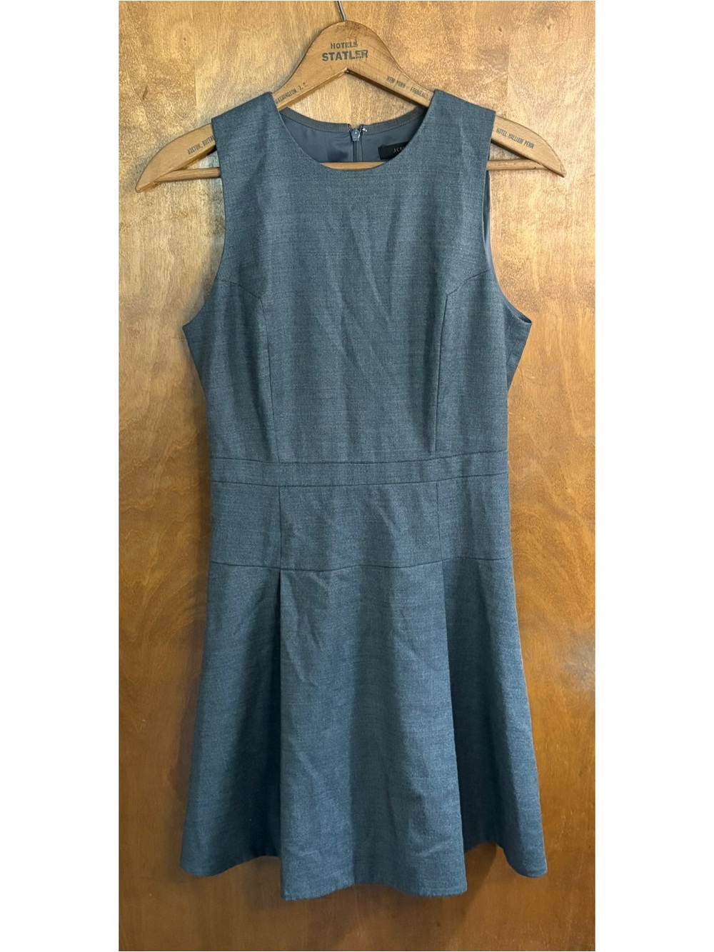 J. Crew Gray Wool Sleeveless Pleated A-Line Dress 4 Work Office Career Formal